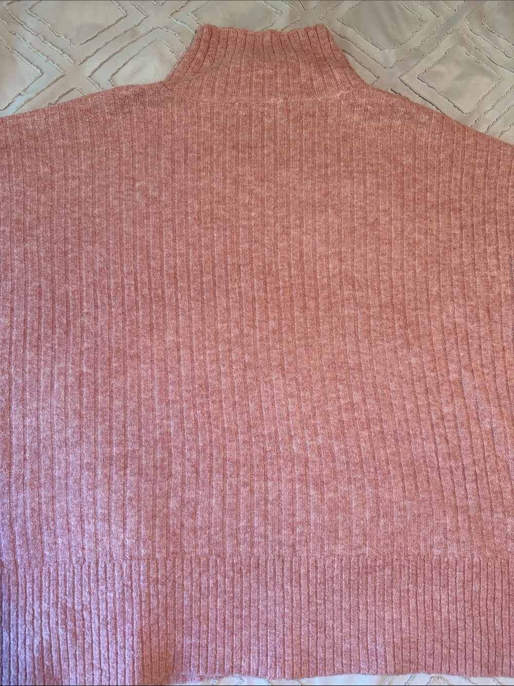 LOFT Cozy Mock Neck Ribbed Sweater - Peach and Rust - bundle of 2 sweaters - XS - Picture 8 of 10